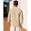 COOFANDY Men’s Henley Shirt Long Sleeve Lightweight Casual T-Shirt Summer Beach Hippie Tee Shirt(Khaki)