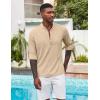 COOFANDY Men’s Henley Shirt Long Sleeve Lightweight Casual T-Shirt Summer Beach Hippie Tee Shirt(Khaki)
