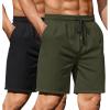 COOFANDY Men’s 2 Pack Gym Workout Shorts 7 Inch Lightweight Athletic Shorts Quick Dry Running Shorts with Pockets(Black/Army Green)