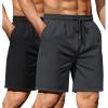 COOFANDY Men’s 2 Pack Gym Workout Shorts 7 Inch Lightweight Athletic Shorts Quick Dry Running Shorts with Pockets(Black/Dark Grey)