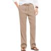 COOFANDY Men’s Casual Linen Summer Beach Pants Lightweight Drawstring Elastic Waist Yoga Trousers(Brown)