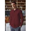 COOFANDY Men’s Business Dress Shirts Wrinkle Free Long Sleeve Regular Fit Dress Shirt Textured Casual Button Down Shirts(Wine Red White Polka Dots)