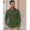 COOFANDY Mens Long Sleeve Button Down Shirt Wrinkle Free Casual Shirt for Men Untucked Shirts with Pocket for Wedding(Army Green)