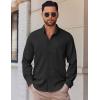 COOFANDY Mens Long Sleeve Button Down Shirt Wrinkle Free Casual Shirt for Men Untucked Shirts with Pocket for Wedding(Black)