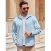 COOFANDY Mens Long Sleeve Button Down Shirt Wrinkle Free Casual Shirt for Men Untucked Shirts with Pocket for Wedding(Clear Blue)