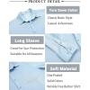 COOFANDY Mens Long Sleeve Button Down Shirt Wrinkle Free Casual Shirt for Men Untucked Shirts with Pocket for Wedding(Clear Blue)
