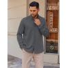 COOFANDY Mens Long Sleeve Button Down Shirt Wrinkle Free Casual Shirt for Men Untucked Shirts with Pocket for Wedding(Dark Grey)
