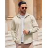 COOFANDY Mens Long Sleeve Button Down Shirt Wrinkle Free Casual Shirt for Men Untucked Shirts with Pocket for Wedding(Khaki)