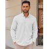 COOFANDY Mens Long Sleeve Button Down Shirt Wrinkle Free Casual Shirt for Men Untucked Shirts with Pocket for Wedding(White)