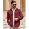 COOFANDY Mens Long Sleeve Button Down Shirt Wrinkle Free Casual Shirt for Men Untucked Shirts with Pocket for Wedding(Wine Red)