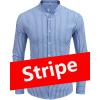 COOFANDY Men’s Oxford Shirts Long Sleeve Casual Button Down Shirts Band Collar Dress Shirt with Pocket(Stripe-blue&white)