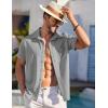 COOFANDY Mens Wrinkle Free Short Sleeve Dress Shirts Button Up Fitted Casual Summer Shirts Light Grey