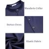 COOFANDY Mens’s Long Sleeve Button Up Shirts Athletic Fitted Dress Shirts Silm Fit(Navy Blue)