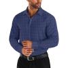 COOFANDY Men’s Business Dress Shirts Wrinkle Free Long Sleeve Regular Fit Dress Shirt Textured Casual Button Down Shirts(Navy Blue White Polka Dots)