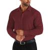 COOFANDY Men’s Business Dress Shirts Wrinkle Free Long Sleeve Regular Fit Dress Shirt Textured Casual Button Down Shirts(Wine Red White Polka Dots)