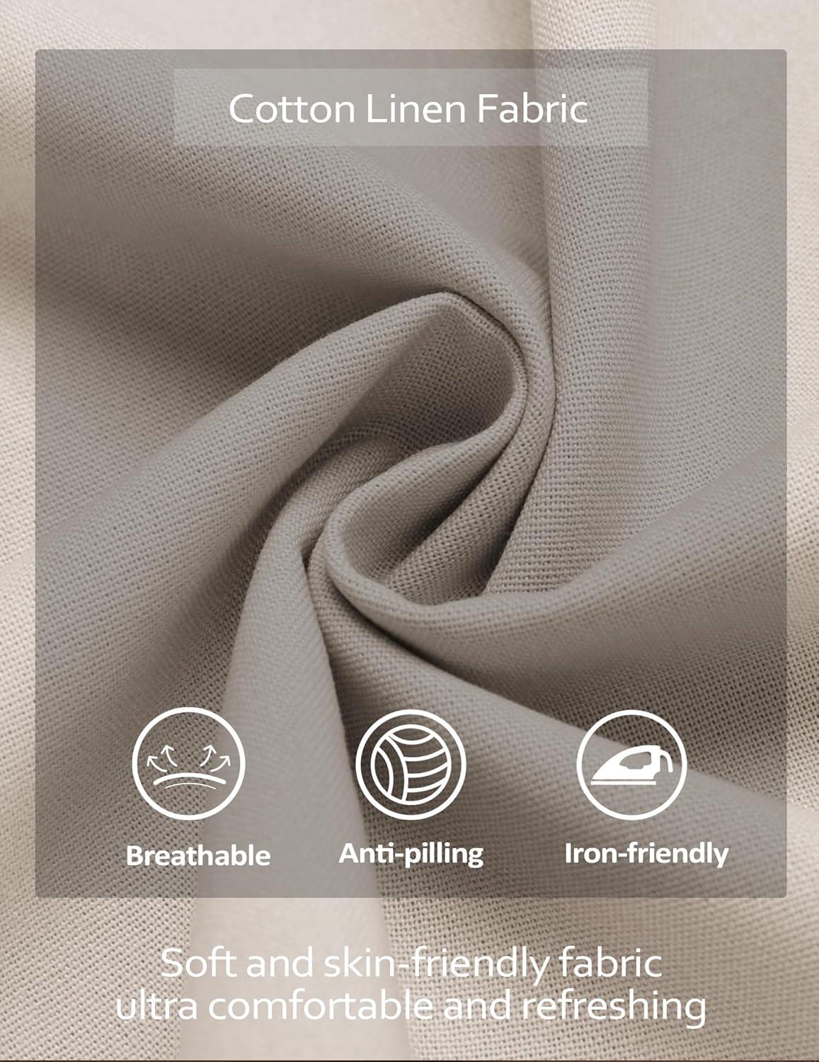 imageCOOFANDY Mens Casual Linen Pants Elastic Waist Drawstring Beach Summer Pants Lightweight Linen TrousersBeige