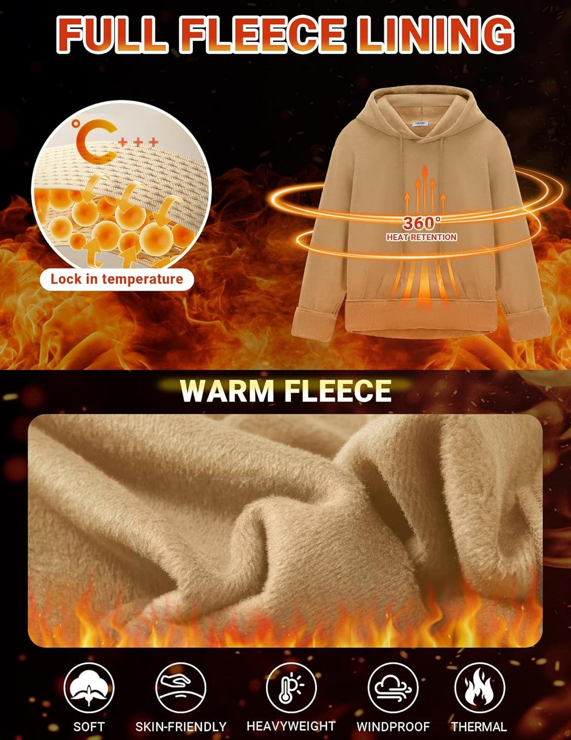 imageCOOFANDY Mens Fleece Hoodie Long Sleeve Hooded Sweatshirt Casual Basic Essential Drawstring Pullover Hoodie With PocketSky Blue