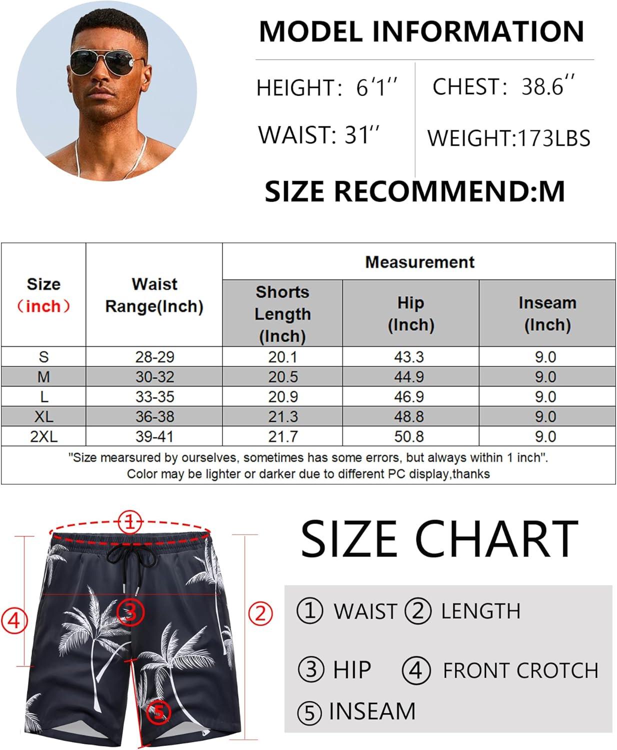 imageCOOFANDY Mens Hawaiian Beach Shorts Elastic Waist Drawstring Lightweight Summer Casual Shorts with PocketNavycoconut Tree