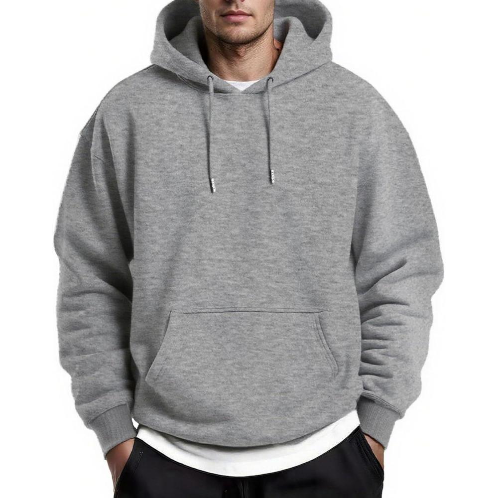 imageCOOFANDY Mens Hoodies Pullover Fleece Lined Hoodie Casual Long Sleeve Drawstring Hooded Sweatshirts with Kanga PocketLight Grey