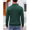 COOFANDY Men Quarter Button Sweater Pullover Cable Knit Henley Mock Neck Sweater(Green)