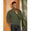 COOFANDY Men Quarter Zip Pullover Long Sleeve Quilted Sweatshirt Waffle Casual Collared Sweatshirts Mock Neck Winter Polo(Army Green)