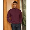 COOFANDY Men Quarter Zip Pullover Long Sleeve Quilted Sweatshirt Waffle Casual Collared Sweatshirts Mock Neck Winter Polo(Dark Red)