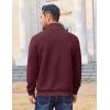 COOFANDY Men Quarter Zip Pullover Long Sleeve Quilted Sweatshirt Waffle Casual Collared Sweatshirts Mock Neck Winter Polo(Dark Red)