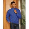 COOFANDY Men Quarter Zip Pullover Long Sleeve Quilted Sweatshirt Waffle Casual Collared Sweatshirts Mock Neck Winter Polo(Deep Blue)