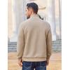 COOFANDY Men Quarter Zip Pullover Long Sleeve Quilted Sweatshirt Waffle Casual Collared Sweatshirts Mock Neck Winter Polo(Khaki)
