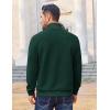 COOFANDY Men Quarter Zip Pullover Long Sleeve Quilted Sweatshirt Waffle Casual Collared Sweatshirts Mock Neck Winter Polo(Lake Green)
