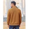 COOFANDY Men Quarter Zip Pullover Long Sleeve Quilted Sweatshirt Waffle Casual Collared Sweatshirts Mock Neck Winter Polo(Light Brown)