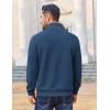 COOFANDY Men Quarter Zip Pullover Long Sleeve Quilted Sweatshirt Waffle Casual Collared Sweatshirts Mock Neck Winter Polo(Navy)