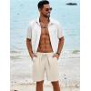 COOFANDY Men’s Beach Shorts 9″ Elastic Waist Drawstring Casual Shorts Regular Fit Summer Textured Shorts(Beige)
