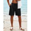 COOFANDY Men’s Beach Shorts 9″ Elastic Waist Drawstring Casual Shorts Regular Fit Summer Textured Shorts(Black)
