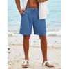 COOFANDY Men’s Beach Shorts 9″ Elastic Waist Drawstring Casual Shorts Regular Fit Summer Textured Shorts(Blue)