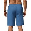 COOFANDY Men’s Beach Shorts 9″ Elastic Waist Drawstring Casual Shorts Regular Fit Summer Textured Shorts(Blue)