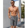 COOFANDY Men’s Beach Shorts 9″ Elastic Waist Drawstring Casual Shorts Regular Fit Summer Textured Shorts(Dark Grey)