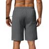 COOFANDY Men’s Beach Shorts 9″ Elastic Waist Drawstring Casual Shorts Regular Fit Summer Textured Shorts(Dark Grey)