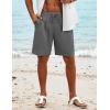 COOFANDY Men’s Beach Shorts 9″ Elastic Waist Drawstring Casual Shorts Regular Fit Summer Textured Shorts(Dark Grey)