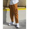 COOFANDY Mens Cargo Pants Relaxed Fit Casual Linen Pants Drawstring Sweatpants with 6 Pockets(Light Brown)