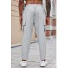 COOFANDY Mens Cargo Pants Relaxed Fit Casual Linen Pants Drawstring Sweatpants with 6 Pockets(Light Grey)