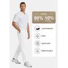 COOFANDY Men’s Casual Pants Classic Fit Flat Front Pants Lightweight Elastic Waist Golf Trousers with Pockets(White)