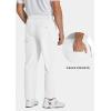 COOFANDY Men’s Casual Pants Classic Fit Flat Front Pants Lightweight Elastic Waist Golf Trousers with Pockets(White)