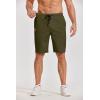 COOFANDY Men’s Casual Shorts Cotton Elastic Waist Drawstring Shorts Lightweight Summer Beach Shorts(A-army Green)