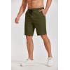 COOFANDY Men’s Casual Shorts Cotton Elastic Waist Drawstring Shorts Lightweight Summer Beach Shorts(A-army Green)