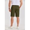 COOFANDY Men’s Casual Shorts Cotton Elastic Waist Drawstring Shorts Lightweight Summer Beach Shorts(A-army Green)
