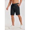 COOFANDY Men’s Casual Shorts Cotton Elastic Waist Drawstring Shorts Lightweight Summer Beach Shorts(A-black)