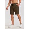 COOFANDY Men’s Casual Shorts Cotton Elastic Waist Drawstring Shorts Lightweight Summer Beach Shorts(A-brown)
