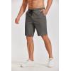 COOFANDY Men’s Casual Shorts Cotton Elastic Waist Drawstring Shorts Lightweight Summer Beach Shorts(A-dark Grey)
