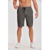 COOFANDY Men’s Casual Shorts Cotton Elastic Waist Drawstring Shorts Lightweight Summer Beach Shorts(A-dark Grey)